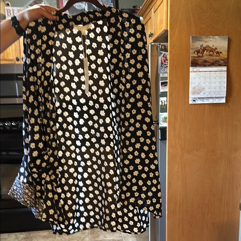 Floral Black and White Skirt